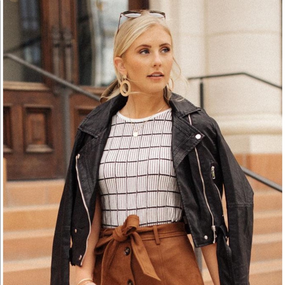 Vegan Cropped Moto Jacket